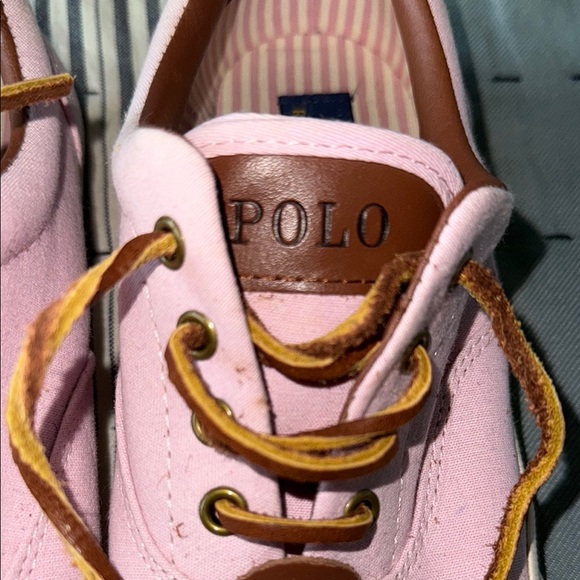 Ralph Lauren Pink and Brown Canvas Sneakers - Picture 6 of 8